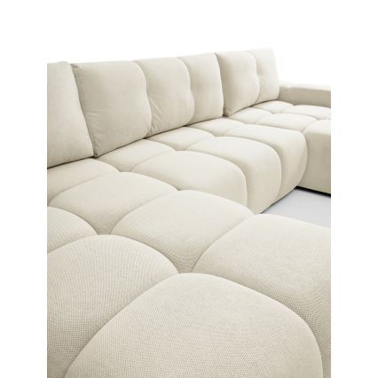 U-shaped upholstered folding lounge suite with a storage space ALMADA beige