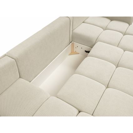 U-shaped upholstered folding lounge suite with a storage space ALMADA beige
