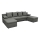U-shaped upholstered universal folding corner lounge suite ALMEIDA anthracite