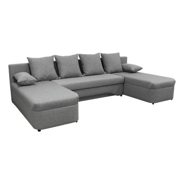 U-shaped upholstered universal folding corner lounge suite ALMEIDA grey