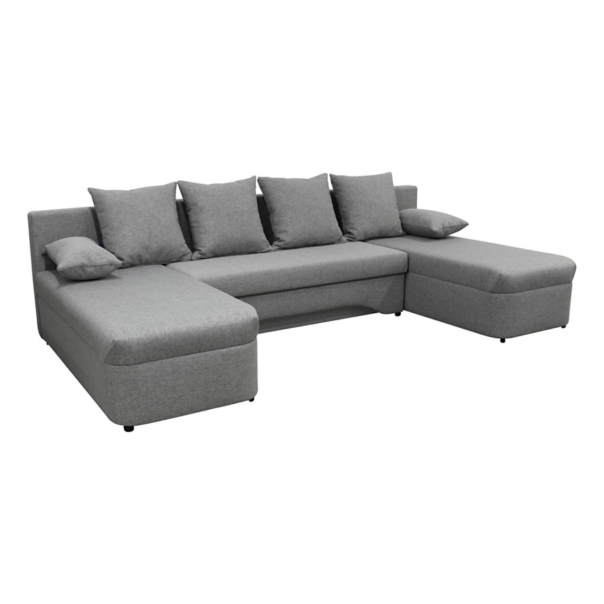 U-shaped upholstered universal folding corner lounge suite ALMEIDA grey