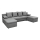 U-shaped upholstered universal folding corner lounge suite ALMEIDA grey
