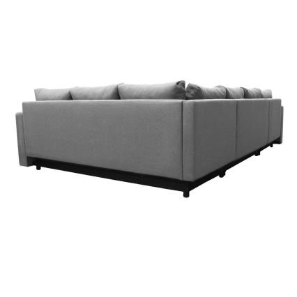 U-shaped upholstered universal folding corner lounge suite SEYA grey