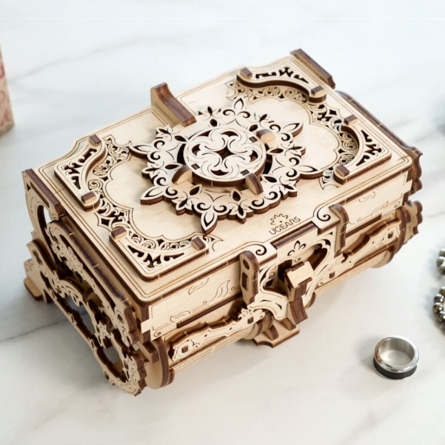 Ugears - 3D wooden mechanical puzzle Antique jewelry box