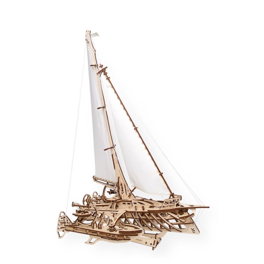 Ugears - 3D wooden mechanical puzzle Sailboat Merihobus trimaran