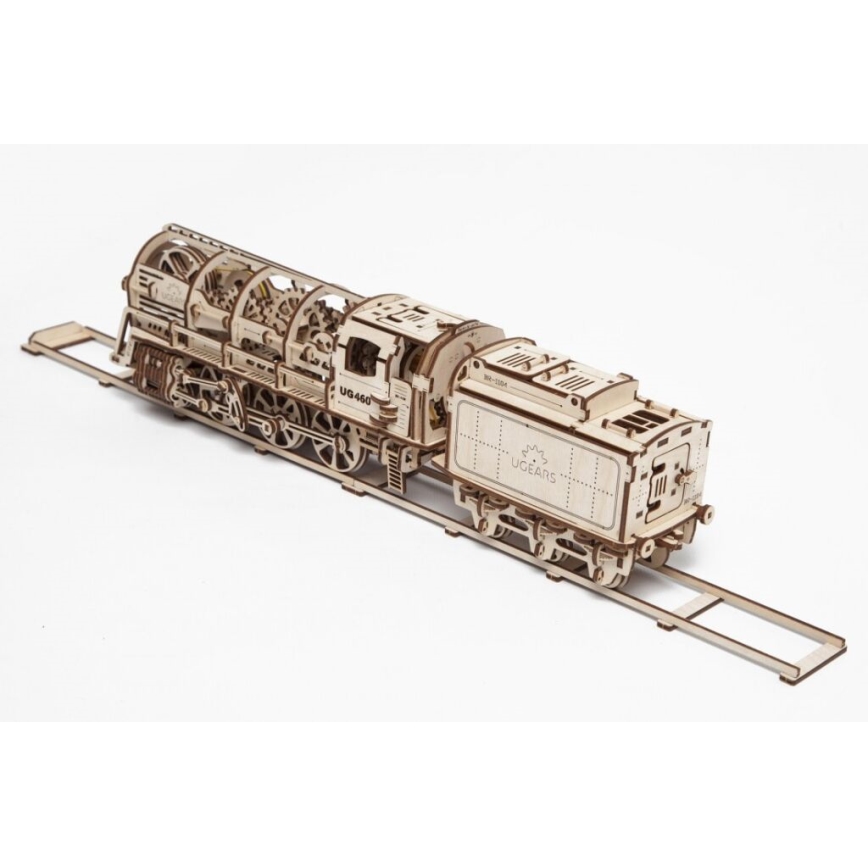 Ugears - 3D wooden mechanical puzzle Steam locomotive with a tender