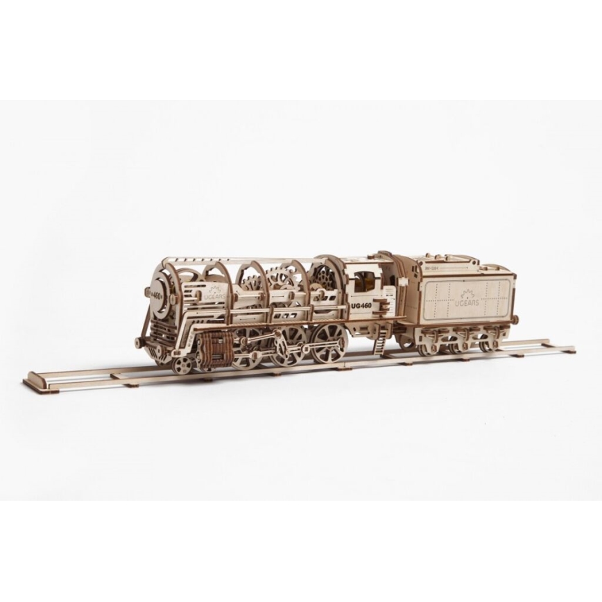 Ugears - 3D wooden mechanical puzzle Steam locomotive with a tender