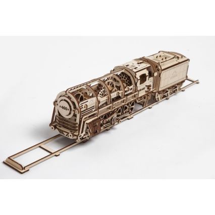 Ugears - 3D wooden mechanical puzzle Steam locomotive with a tender