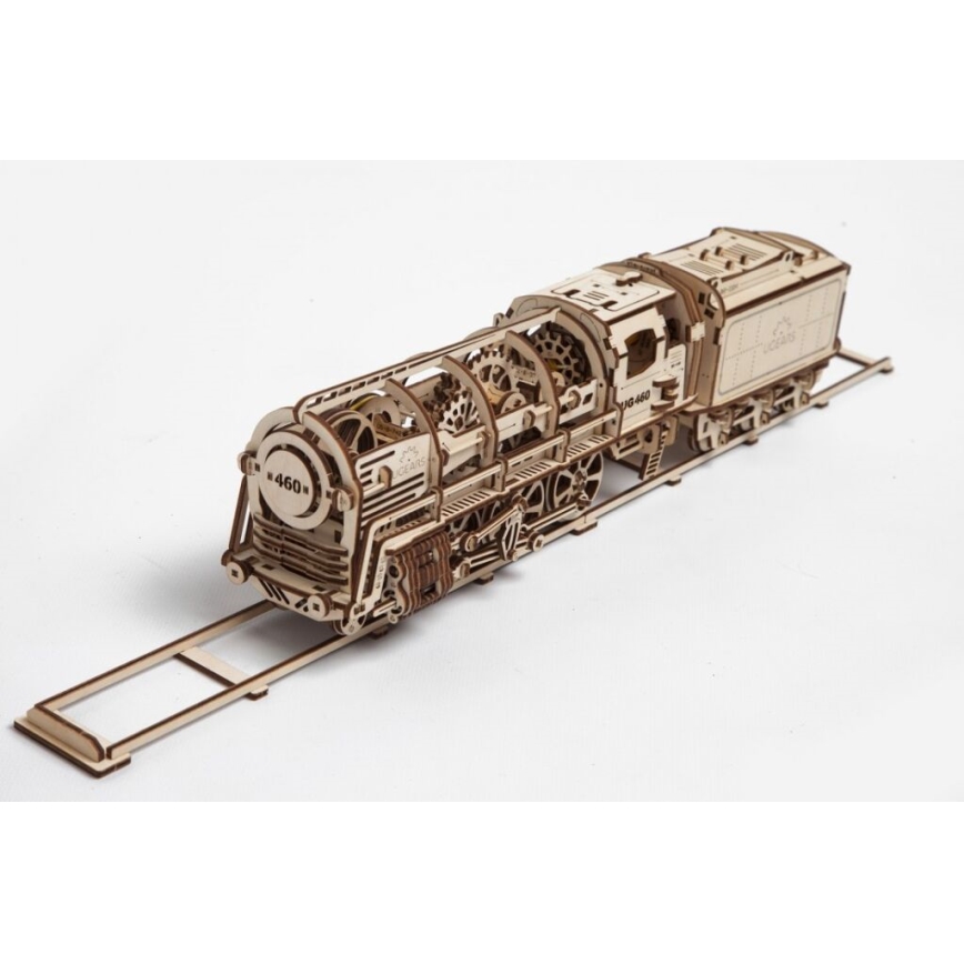 Ugears - 3D wooden mechanical puzzle Steam locomotive with a tender