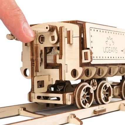 Ugears - 3D wooden mechanical puzzle V-Express steam locomotive with a tender