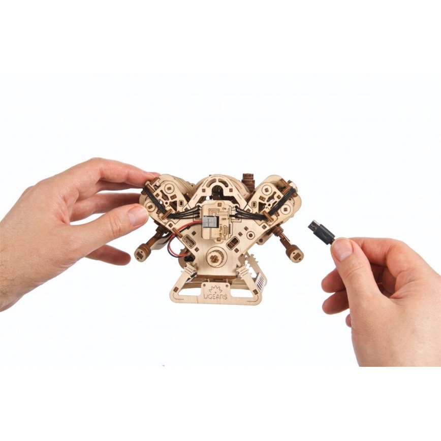 Ugears - 3D Wooden Mechanical Puzzle: V8 Engine