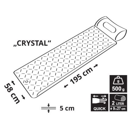 Ultralight inflatable camping mat 500 g grey