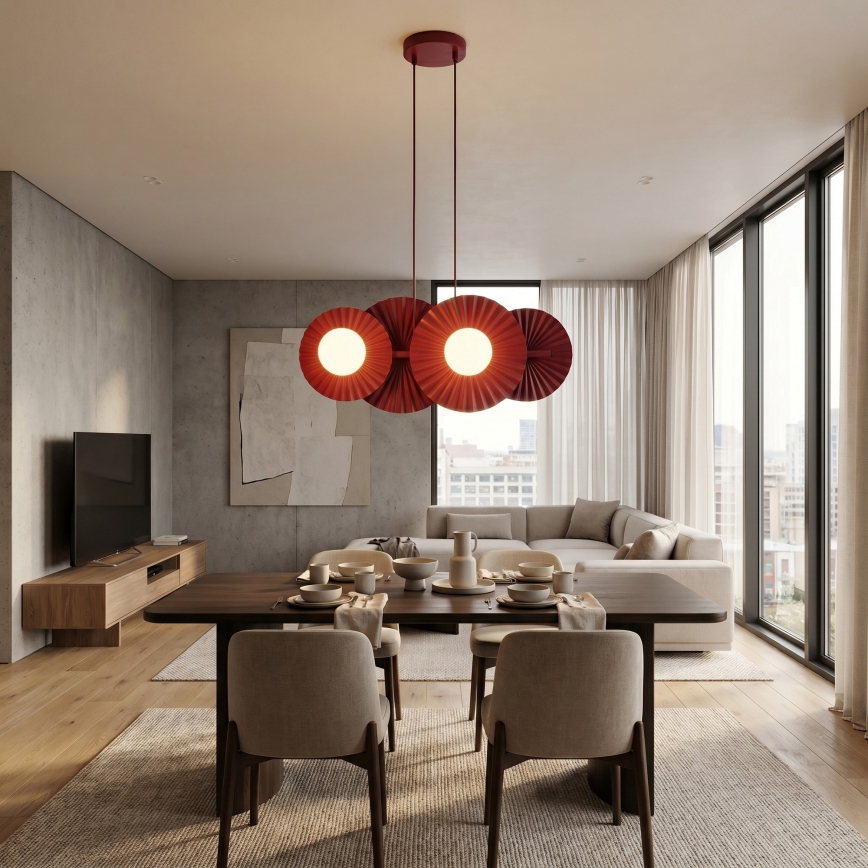UMBRA Cable-Suspended Chandelier 4xG9/8W/230V, Red