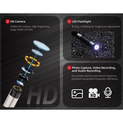 Uni-T - Borescope 3.7 V 3000 mAh IP67 1 m