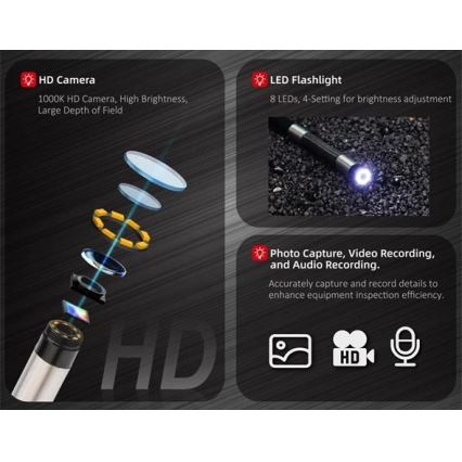 Uni-T - Borescope 3.7V 3000 mAh IP67 3m