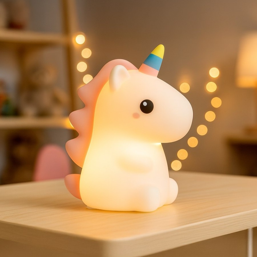 UNICORN Rechargeable Touch-Dimmable RGBW LED Children's Night Light LED/1W/5V 1200 mAh