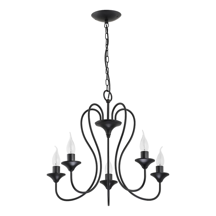 UNITY chain-hung chandelier, 5xE14/10W/230V, Black