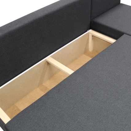 ALMEIDA Reversible L-shaped Corner Sofa Bed with Storage, Anthracite