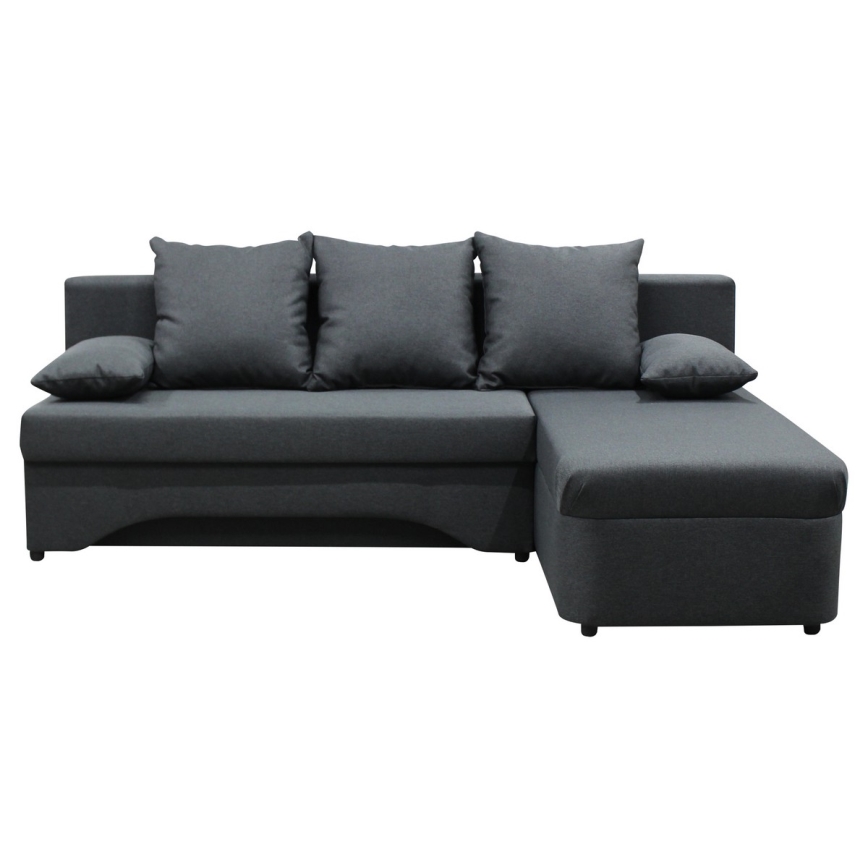 ALMEIDA Reversible L-shaped Corner Sofa Bed with Storage, Anthracite