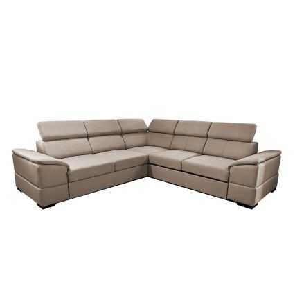 Universal corner folding lounge suite with a storage space GRANADA beige