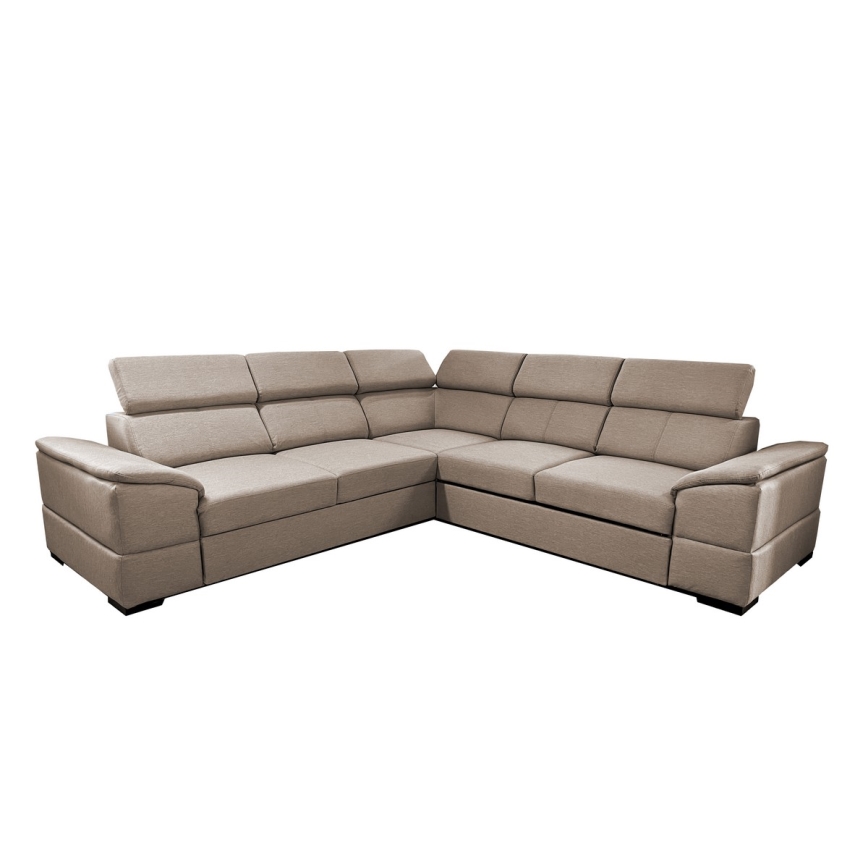 Universal corner folding lounge suite with a storage space GRANADA beige