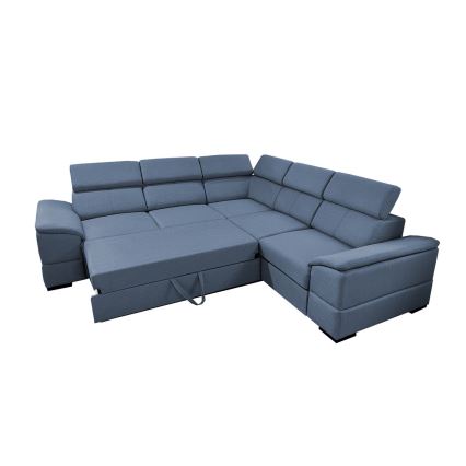 Universal corner folding lounge suite with a storage space GRANADA blue