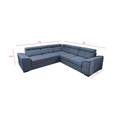 Universal corner folding lounge suite with a storage space GRANADA blue