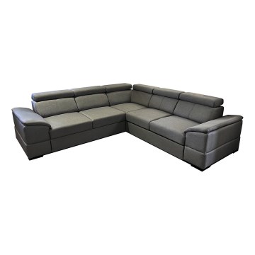 Universal corner folding lounge suite with a storage space GRANADA dark grey