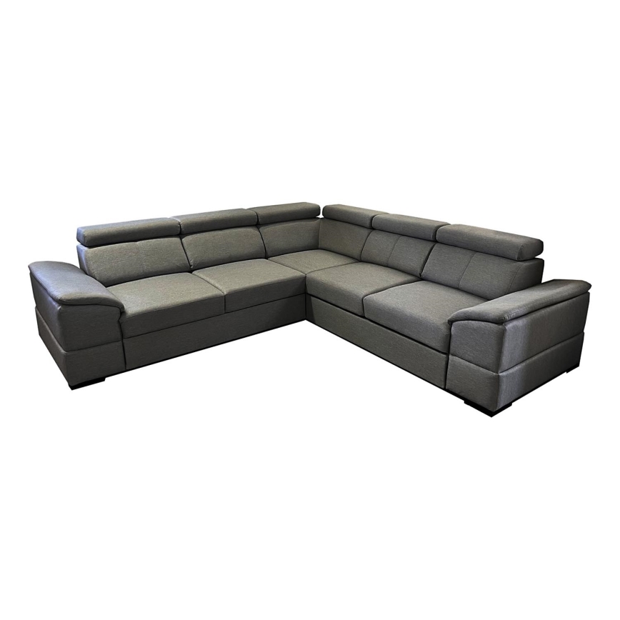 Universal corner folding lounge suite with a storage space GRANADA dark grey