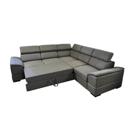 Universal corner folding lounge suite with a storage space GRANADA dark grey