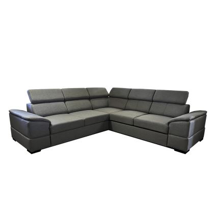Universal corner folding lounge suite with a storage space GRANADA dark grey
