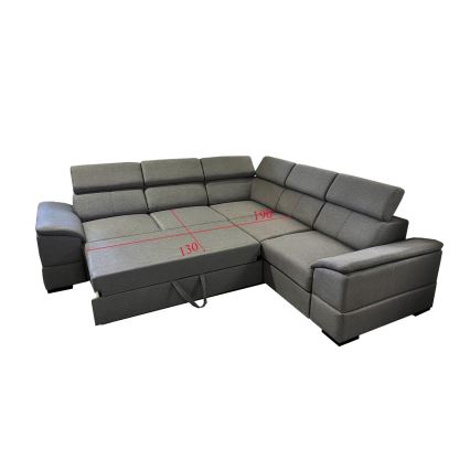 Universal corner folding lounge suite with a storage space GRANADA dark grey