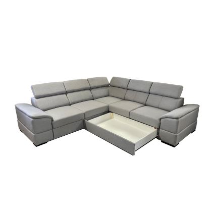 Universal corner folding lounge suite with a storage space GRANADA grey