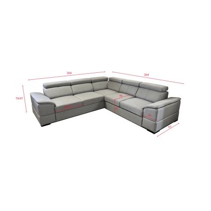 Universal corner folding lounge suite with a storage space GRANADA grey
