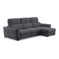 Universal corner folding three-seater sofa with a storage space TRENTO anthracite