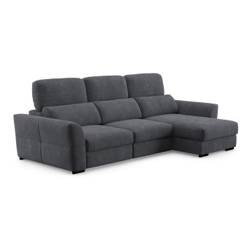 Universal corner folding three-seater sofa with a storage space TRENTO anthracite