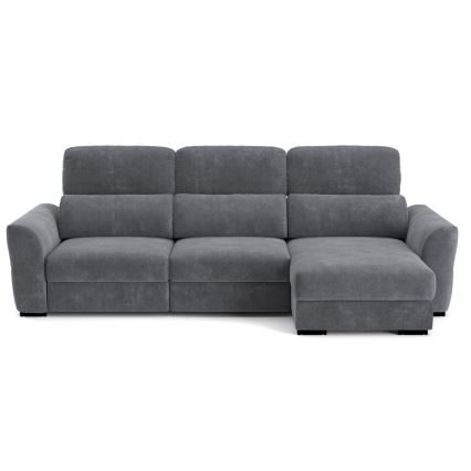 Universal corner folding three-seater sofa with a storage space TRENTO anthracite