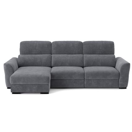 Universal corner folding three-seater sofa with a storage space TRENTO anthracite