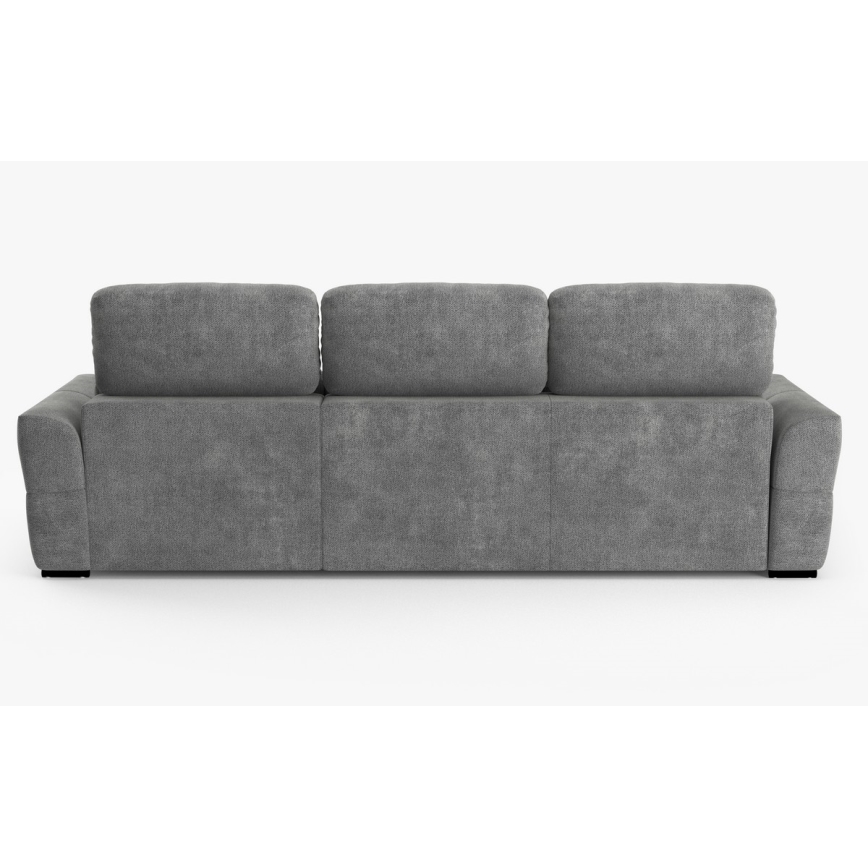 Universal corner folding three-seater sofa with a storage space TRENTO grey