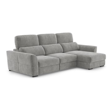 Universal corner folding three-seater sofa with a storage space TRENTO light grey