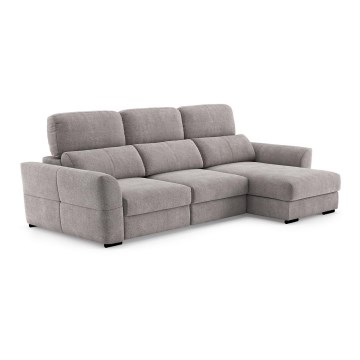 Universal corner folding three-seater sofa with a storage space TRENTO taupe