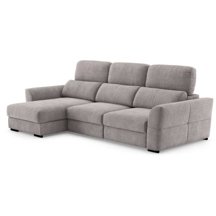 Universal corner folding three-seater sofa with a storage space TRENTO taupe
