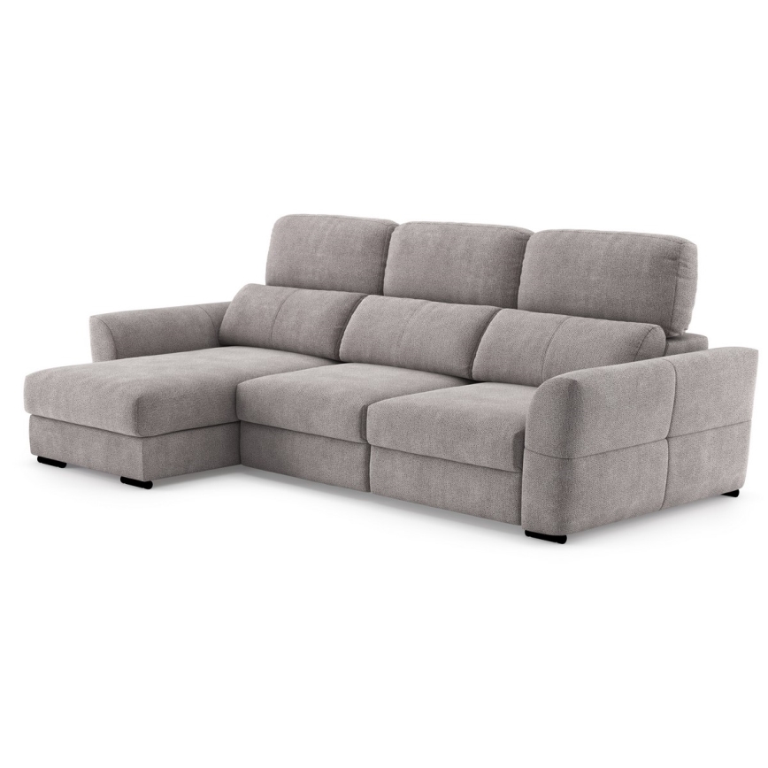 Universal corner folding three-seater sofa with a storage space TRENTO taupe