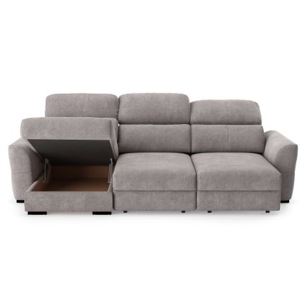 Universal corner folding three-seater sofa with a storage space TRENTO taupe