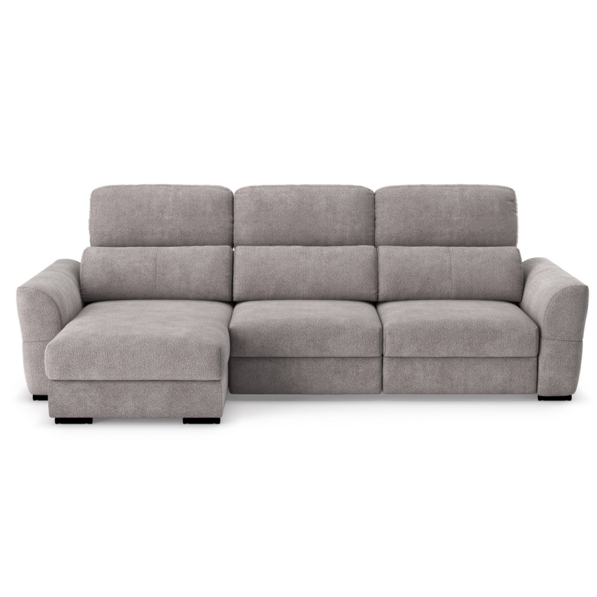 Universal corner folding three-seater sofa with a storage space TRENTO taupe