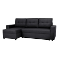 Universal corner lounge suite with sleeping function and storage space SEVILLA anthracite