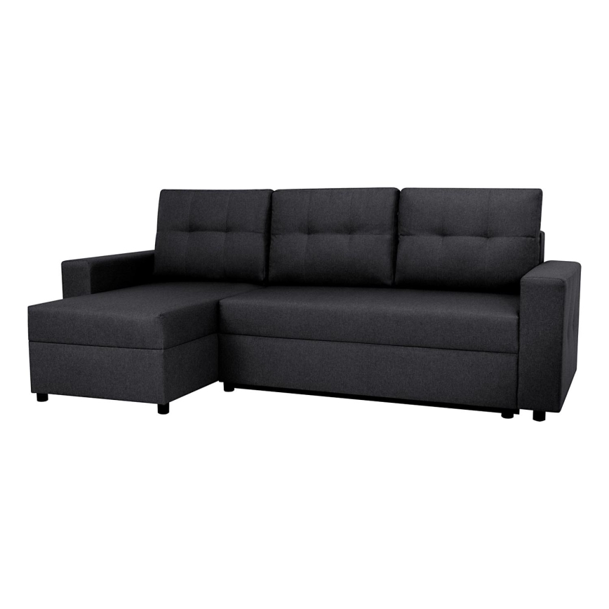 Universal corner lounge suite with sleeping function and storage space SEVILLA anthracite