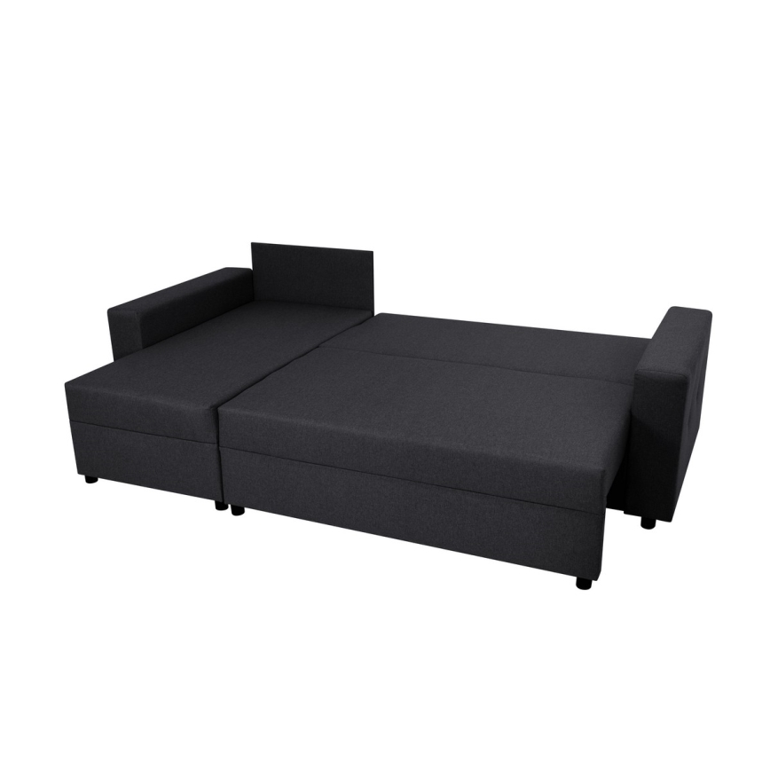 Universal corner lounge suite with sleeping function and storage space SEVILLA anthracite