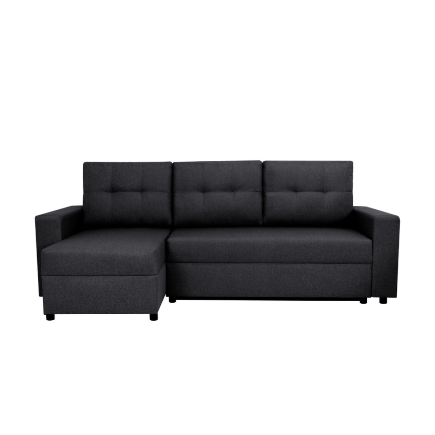 Universal corner lounge suite with sleeping function and storage space SEVILLA anthracite