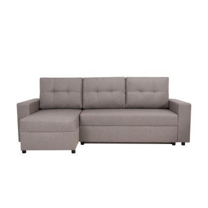 Universal corner lounge suite with sleeping function and storage space SEVILLA grey